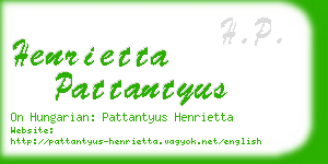 henrietta pattantyus business card